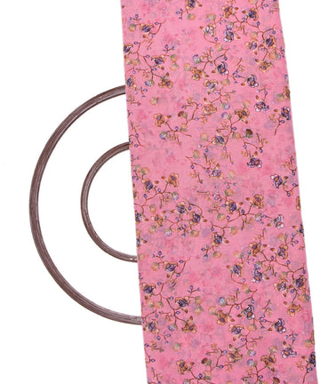 Floral Print Pink Color Printed Georgette Fabric